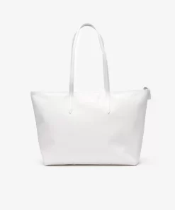 Lacoste Taschen>Damen L.12.12 Concept Tote Bag Mit Reisverschluss Bright White 001