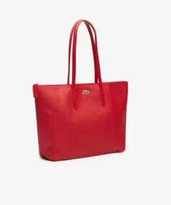 Lacoste Taschen>Damen L.12.12 Concept Tote Bag Mit Reisverschluss High Risk Red 883