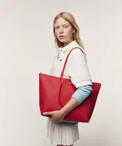 Lacoste Taschen>Damen L.12.12 Concept Tote Bag Mit Reisverschluss High Risk Red 883