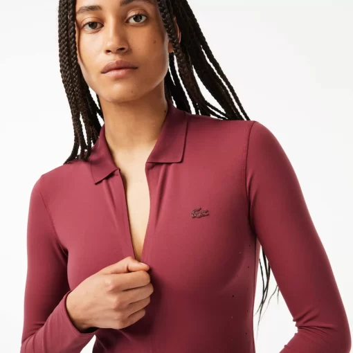 Lacoste Poloshirts>Damen Body Aus Recyceltem Polyamid Burgunder Yup