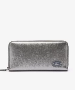 Lacoste Geldbörsen & Kleinlederwaren>Damen Brieftasche Mit Metall-Schnalle Gunmetal M37