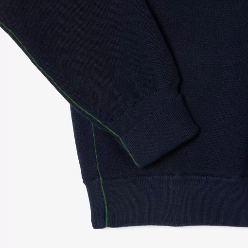 Lacoste Pullover>Damen Cardigan Aus Bio-Baumwolle Mit V-Ausschnitt Navy Blau 166