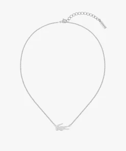 Lacoste Schmuck>Damen Crocodile Halskette Silver 045