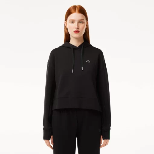 Lacoste Sweatshirts>Damen Jogger Kapuzen-Sweatshirt Schwarz 031