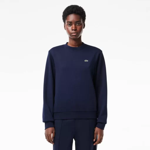 Lacoste Sweatshirts>Damen Jogger-Sweatshirt Aus Ungerautem Fleece Navy Blau 166