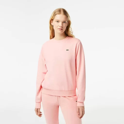 Lacoste Sweatshirts>Damen Jogger-Sweatshirt Aus Ungerautem Fleece Wasserlilie Rosa Kf9