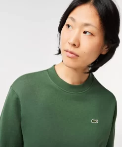 Lacoste Sweatshirts>Damen Jogger-Sweatshirt Aus Ungerautem Fleece Dunkelgrun Smi