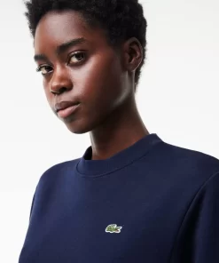 Lacoste Sweatshirts>Damen Jogger-Sweatshirt Aus Ungerautem Fleece Navy Blau 166