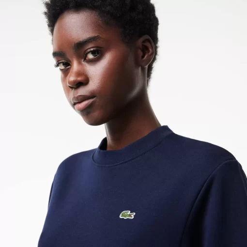 Lacoste Sweatshirts>Damen Jogger-Sweatshirt Aus Ungerautem Fleece Navy Blau 166