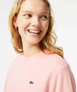 Lacoste Sweatshirts>Damen Jogger-Sweatshirt Aus Ungerautem Fleece Wasserlilie Rosa Kf9