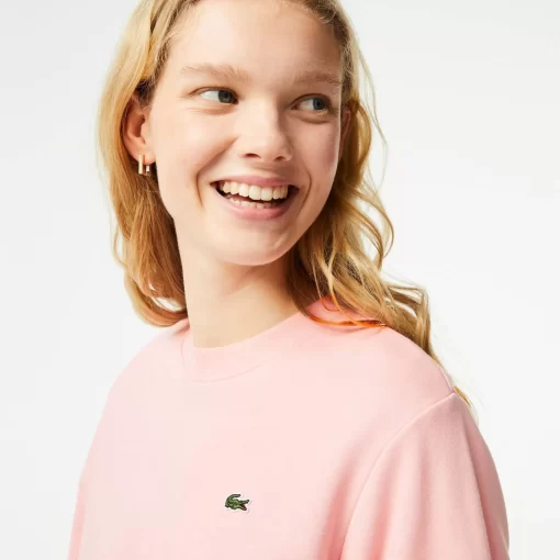 Lacoste Sweatshirts>Damen Jogger-Sweatshirt Aus Ungerautem Fleece Wasserlilie Rosa Kf9