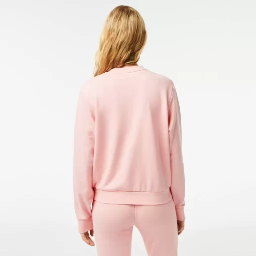 Lacoste Sweatshirts>Damen Jogger-Sweatshirt Aus Ungerautem Fleece Wasserlilie Rosa Kf9