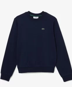 Lacoste Sweatshirts>Damen Jogger-Sweatshirt Aus Ungerautem Fleece Navy Blau 166