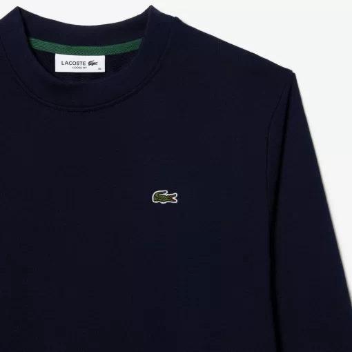 Lacoste Sweatshirts>Damen Jogger-Sweatshirt Aus Ungerautem Fleece Navy Blau 166