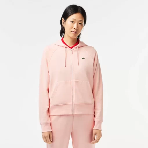 Lacoste Sweatshirts>Damen Jogger-Sweatshirt Mit Kapuze Aus Bio-Fleece Rosa Sfi