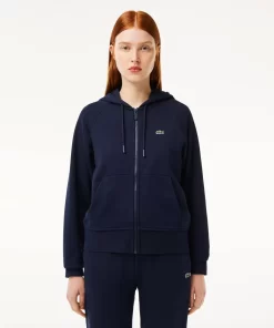 Lacoste Sweatshirts>Damen Jogger-Sweatshirt Mit Kapuze Aus Bio-Fleece Navy Blau 166