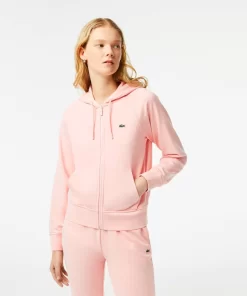 Lacoste Sweatshirts>Damen Jogger-Sweatshirt Mit Kapuze Aus Bio-Fleece Wasserlilie Rosa Kf9