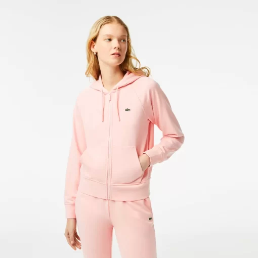 Lacoste Sweatshirts>Damen Jogger-Sweatshirt Mit Kapuze Aus Bio-Fleece Wasserlilie Rosa Kf9