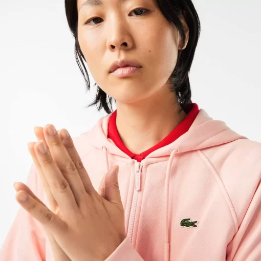 Lacoste Sweatshirts>Damen Jogger-Sweatshirt Mit Kapuze Aus Bio-Fleece Rosa Sfi