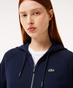 Lacoste Sweatshirts>Damen Jogger-Sweatshirt Mit Kapuze Aus Bio-Fleece Navy Blau 166