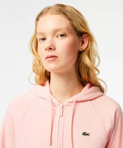 Lacoste Sweatshirts>Damen Jogger-Sweatshirt Mit Kapuze Aus Bio-Fleece Wasserlilie Rosa Kf9