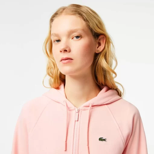 Lacoste Sweatshirts>Damen Jogger-Sweatshirt Mit Kapuze Aus Bio-Fleece Wasserlilie Rosa Kf9