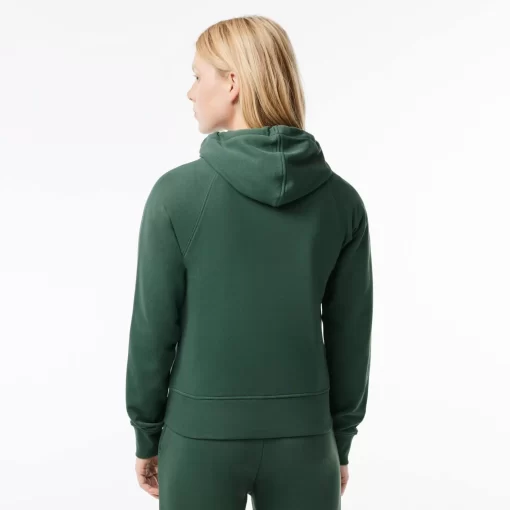 Lacoste Sweatshirts>Damen Jogger-Sweatshirt Mit Kapuze Aus Bio-Fleece Dunkelgrun Smi