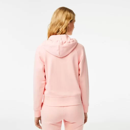 Lacoste Sweatshirts>Damen Jogger-Sweatshirt Mit Kapuze Aus Bio-Fleece Wasserlilie Rosa Kf9