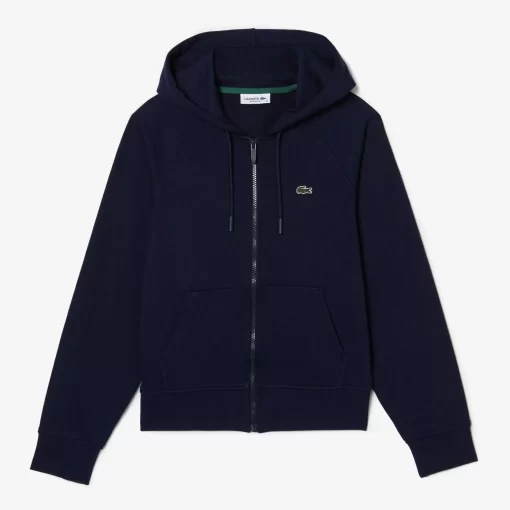 Lacoste Sweatshirts>Damen Jogger-Sweatshirt Mit Kapuze Aus Bio-Fleece Navy Blau 166