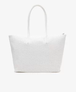 Lacoste Taschen>Damen L.12.12 Grose Perforierte Tote-Bag Farine A56