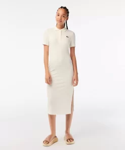 Lacoste Kleider & Röcke>Damen Midi-Kleid Im Polo-Style Weis 70V