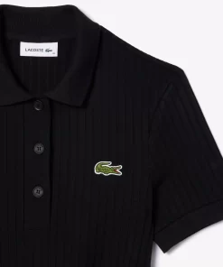 Lacoste Kleider & Röcke>Damen Midi-Kleid Im Polo-Style Schwarz 031