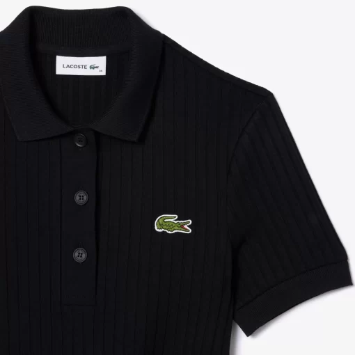 Lacoste Kleider & Röcke>Damen Midi-Kleid Im Polo-Style Schwarz 031