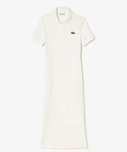 Lacoste Kleider & Röcke>Damen Midi-Kleid Im Polo-Style Weis 70V