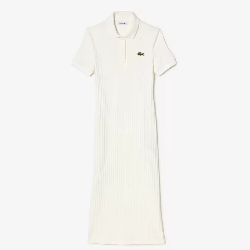 Lacoste Kleider & Röcke>Damen Midi-Kleid Im Polo-Style Weis 70V