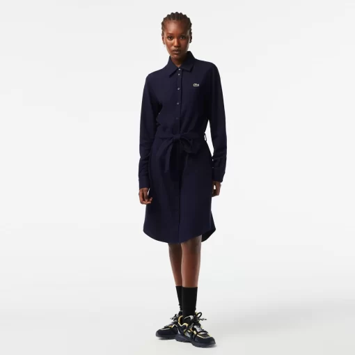 Lacoste Kleider & Röcke>Damen Polokleid Aus Baumwoll-Pique Navy Blau 166