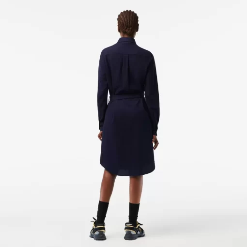 Lacoste Kleider & Röcke>Damen Polokleid Aus Baumwoll-Pique Navy Blau 166