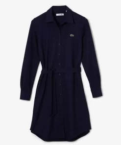 Lacoste Kleider & Röcke>Damen Polokleid Aus Baumwoll-Pique Navy Blau 166