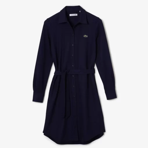 Lacoste Kleider & Röcke>Damen Polokleid Aus Baumwoll-Pique Navy Blau 166