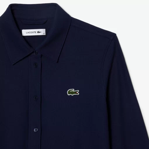 Lacoste Kleider & Röcke>Damen Polokleid Aus Baumwoll-Pique Navy Blau 166