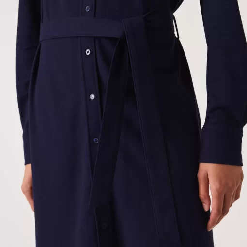 Lacoste Kleider & Röcke>Damen Polokleid Aus Baumwoll-Pique Navy Blau 166