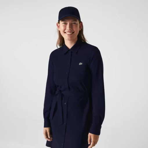 Lacoste Kleider & Röcke>Damen Polokleid Aus Baumwoll-Pique Navy Blau 166