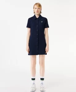 Lacoste Kleider & Röcke>Damen Polokleid Aus Bio-Baumwolle Navy Blau 166