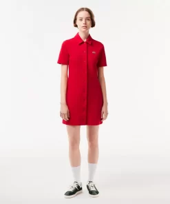 Lacoste Kleider & Röcke>Damen Polokleid Aus Bio-Baumwolle Rot 240