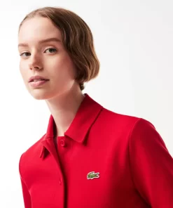 Lacoste Kleider & Röcke>Damen Polokleid Aus Bio-Baumwolle Rot 240