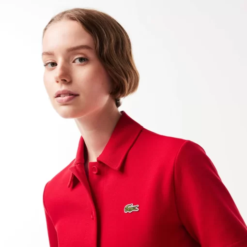 Lacoste Kleider & Röcke>Damen Polokleid Aus Bio-Baumwolle Rot 240