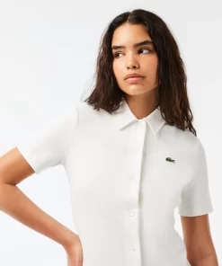 Lacoste Kleider & Röcke>Damen Polokleid Aus Bio-Baumwolle Weis 70V