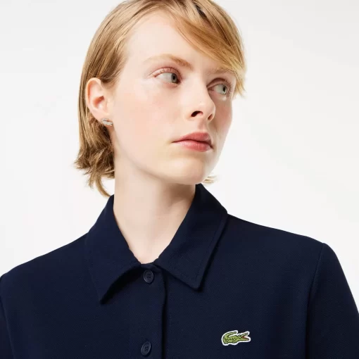 Lacoste Kleider & Röcke>Damen Polokleid Aus Bio-Baumwolle Navy Blau 166