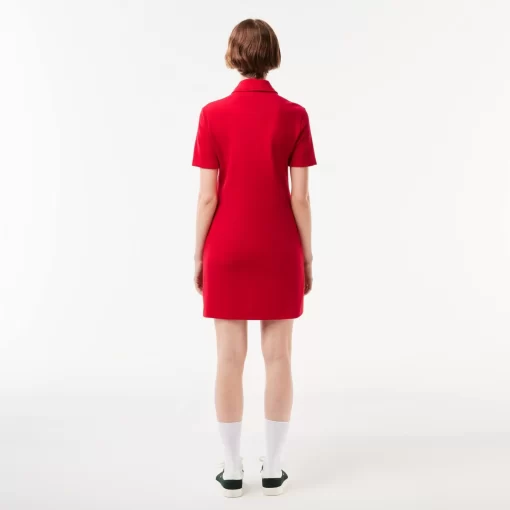 Lacoste Kleider & Röcke>Damen Polokleid Aus Bio-Baumwolle Rot 240