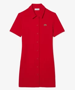 Lacoste Kleider & Röcke>Damen Polokleid Aus Bio-Baumwolle Rot 240